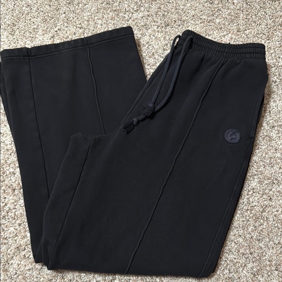 Pink By Victoria Secret Black Wide Leg Jogger - Picture 1 of 5